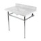 Kingston Brass 36 Console Sink with Brass Legs 8Inch, 3 Hole, Marble WhitePolished Chrome KVBH3622M8SQ1 - alternate 1